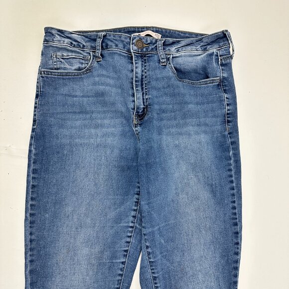 SO High Rise Flare Women's size 13 Medium Wash Blue Denim Jeans - Picture 2 of 7